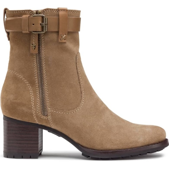 🌸Trask Madison Boots Bootie Suede Taupe - Picture 1 of 6